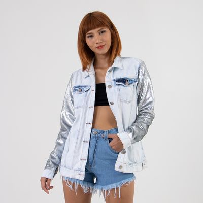 maxi jaqueta jeans lady rock