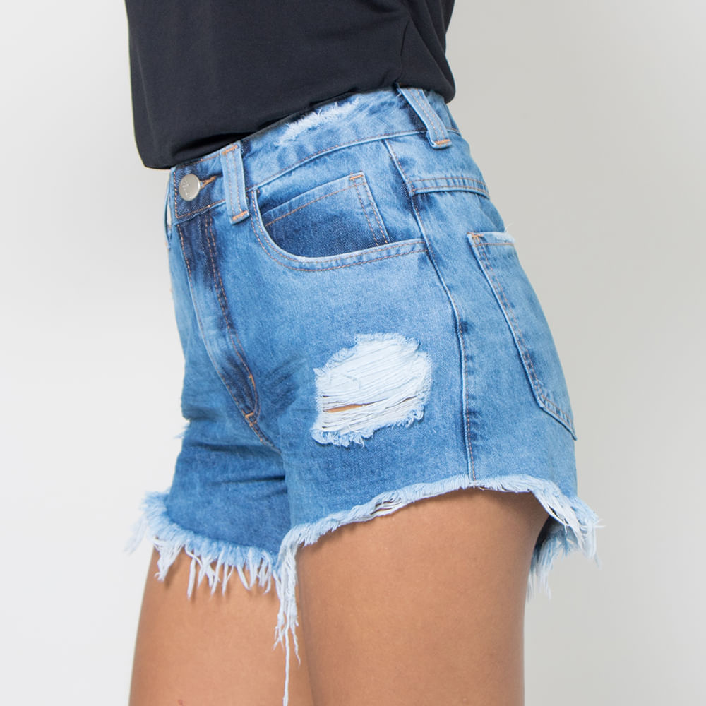 short jeans cintura alta lady rock